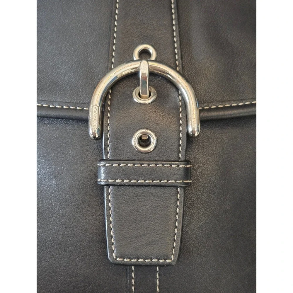 Vintage 2005 Coach Soho‎ Buckle Flap Crossbody Bag 4786 Black Leather Y2K